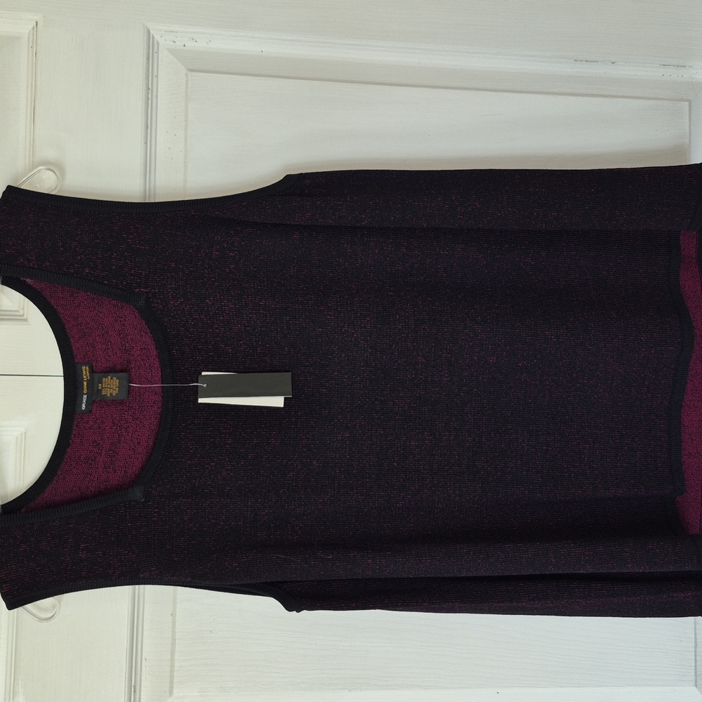 Grace Dane Lewis 3X NWT Women's Tank Sweater - Black/Mulberry